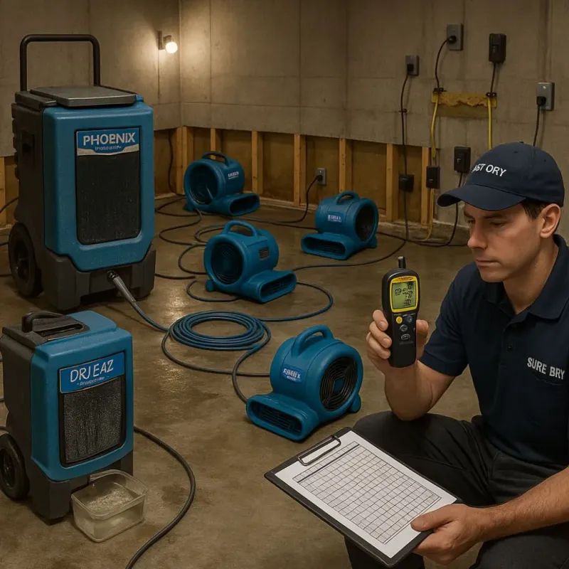 Structural Drying and Dehumidification process in Hebron, ME